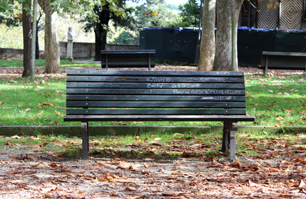 Un petit banc et des graffitis… Un petit banc et des graffitis…
