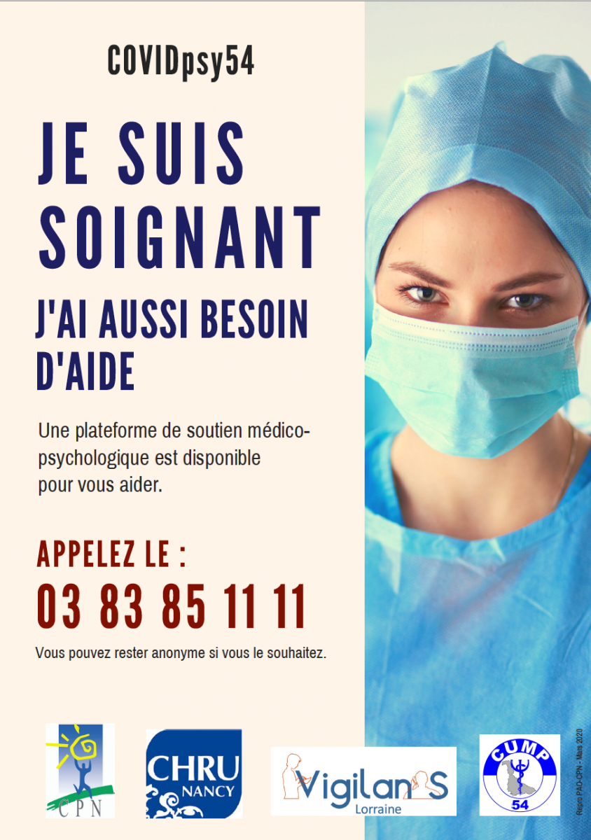 Covidpsy54 : une pour soutenir les soignants Covidpsy54 : une pour soutenir les soignants