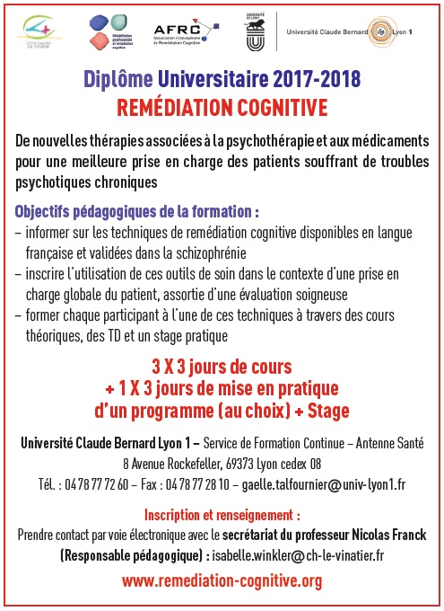 diplome universitaire remediation cognitive